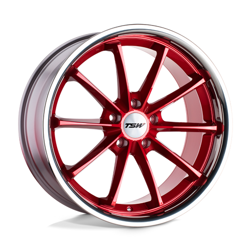 TSW SWEEP 5X114.3 19X8.5 +40 CANDY RED W/ STAINLESS LIP