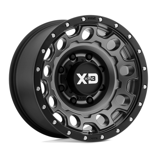 XD XD129 HOLESHOT 5X150 17X8.5 +34 MATTE GRAY W BLACK REINFORCING RING