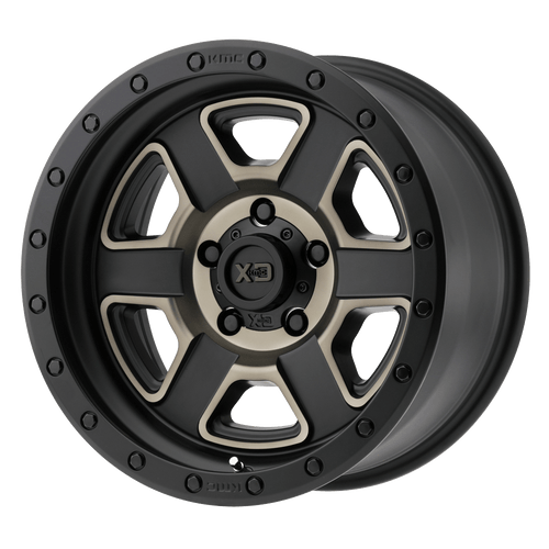 XD XD133 FUSION OFF-ROAD 6X139.7 17X9 -12 SATIN BLACK MACHINED WITH DARK TINT CLEAR COAT