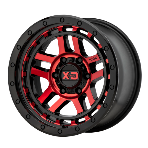 XD XD140 RECON 5X127 17X9 -12 GLOSS BLACK MACHINED WITH RED TINT