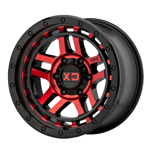 XD XD140 RECON 6X139.7 17X9 -12 GLOSS BLACK MACHINED WITH RED TINT