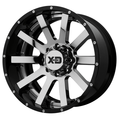 XD XD200 HEIST 6X139.7 20X12 -44 CHROME CENTER GLOSS BLACK MILLED LIP