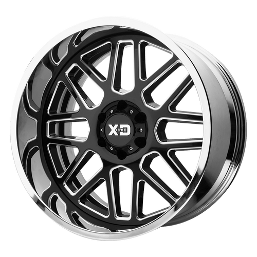 XD XD201 GRENADE 8X165.1 20X12 -44 GLOSS BLACK MILLED CENTER CHROME LIP