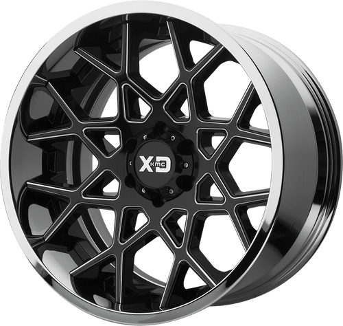 XD XD203 CHOPSTIX 6X135 20X10 -18 GLOSS BLACK MILLED CENTER CHROME LIP