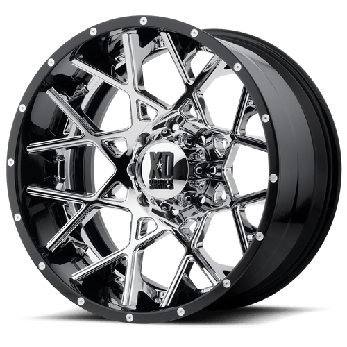 XD XD203 CHOPSTIX 6X139.7 20X10 -18 CHROME CENTER GLOSS BLACK MILLED LIP