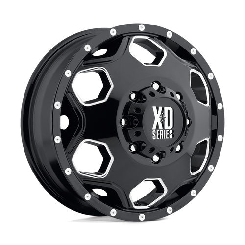 XD XD815 BATALLION 8X165.1 22X8.25 -175 GLOSS BLACK WITH MILLED ACCENTS