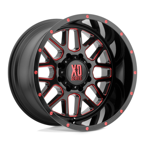 XD XD820 GRENADE 6X135 20X9 +0 SATIN  BLACK MILLED WITH RED CLEAR COAT