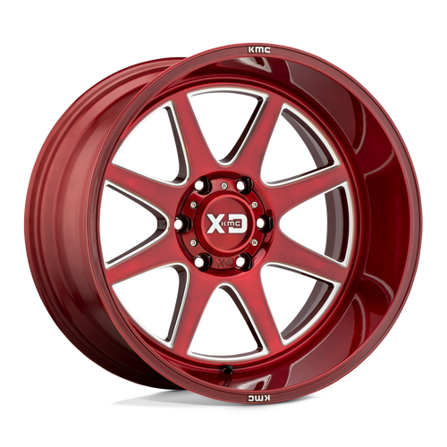 XD XD844 PIKE 6X139.7 22X10 -18 BRUSHED RED WITH MILLED ACCENT