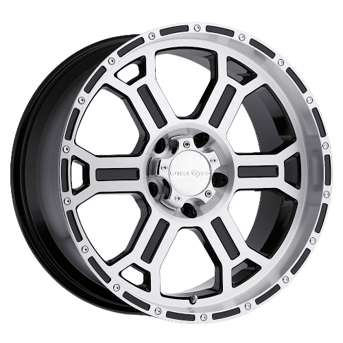 Vision Off-Road 372 Raptor 8x165.1 20x9.5-12 Gloss Black Mirror Machined Face and Lip