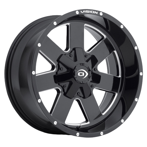 Vision Off-Road 411 Arc 8x180 20x9+12 Gloss Black Milled Spoke