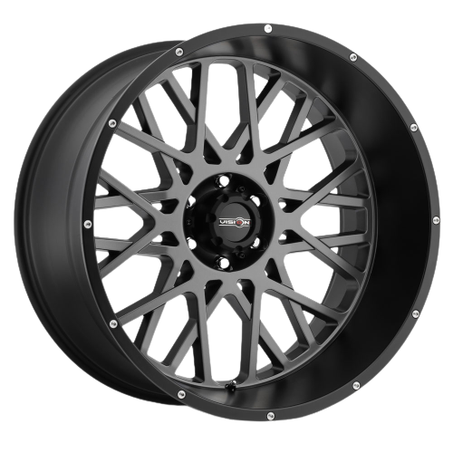 Vision Off-Road 412 Rocker 6x135 20x12-51 Anthracite with Satin Black Lip