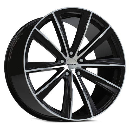 Vision Street-Designs 471 Splinter 5x114.3 20x10.5+42 Gloss Black Machined Face