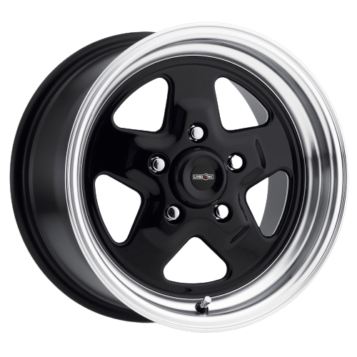 Vision American-Muscle 521 Nitro 5x120.65 15x10+0 Gloss Black Machined Lip