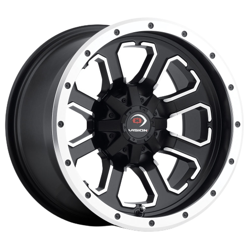 Vision ATV 548 Commander 4x101.6 12x8-10 Matte Black Machined Face