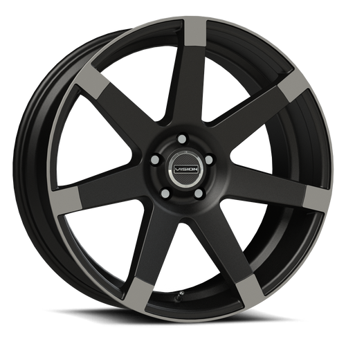 Vision Street-Designs 9042 Sultan 5x139.7 22x9.5+15 Matte Black w\Anthracite Spoke Ends