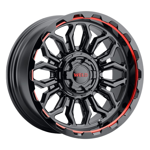 WELD Off-Road Flare 6x135 20x12 -44 Gloss Black/Milled RED