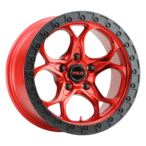 WELD Off-Road Ledge Beadlock 5x127 17x9 -35 Candy RED / RED Ring