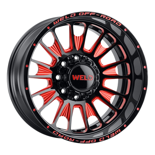 WELD Off-Road Scorch 8x165.1 20x10 -18 Gloss Black/Milled RED