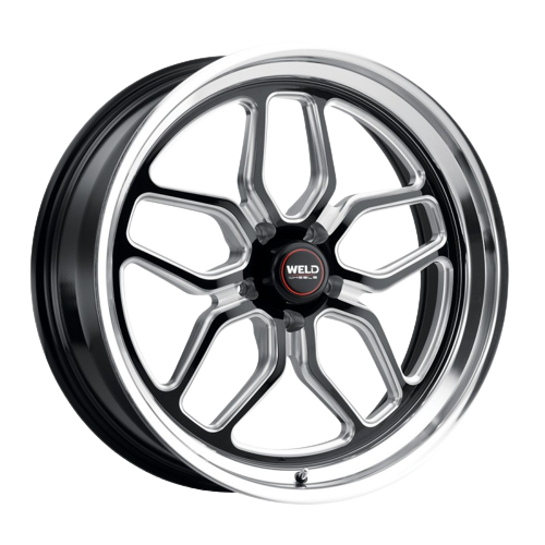 WELD Performance Laguna 5x120.7 20x9.5 0 Gloss Black/Milled Diamond Cut Lip