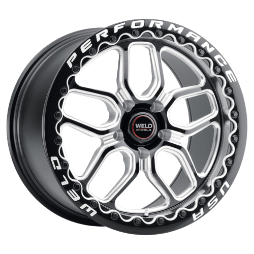 WELD Performance Laguna Beadlock 5x120 18x10 +45 Gloss Black/Milled Diamond Cut Lip