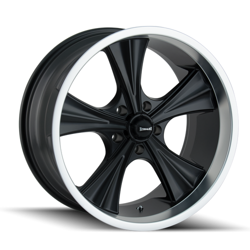 Ridler Type 651 5x114.3 22x9.5+18 Matte Black/Machined Lip