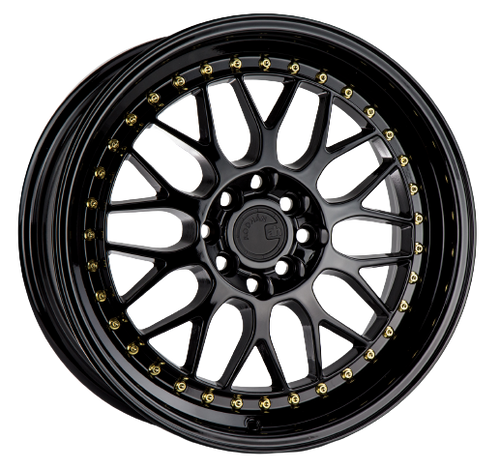 Aodhan AH02 5x120 18x9.5+35 Gloss Black ( Gold Rivet)