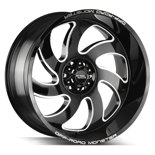 Off Road Monster M07 Blank 22x12-44 Gloss Black Milled