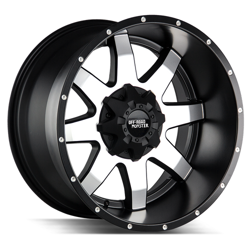 Off Road Monster M08 Blank 18x90 Flat Black Machined