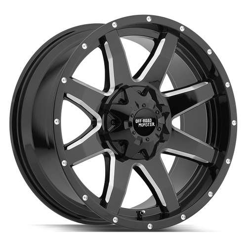 Off Road Monster M08 8x165.1/8x170 20x12-44 Gloss Black Milled