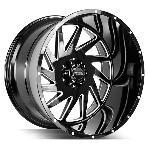 Off Road Monster M12 5x127 24x14-76 Gloss Black Milled