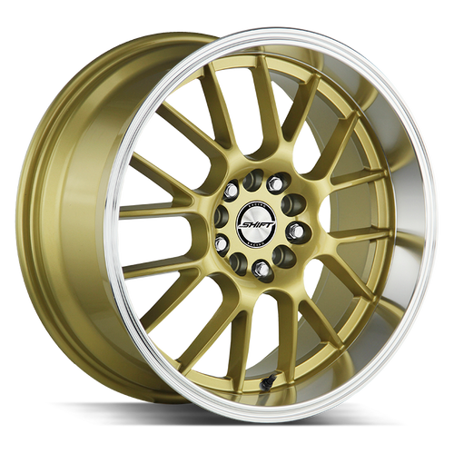 Shift Crank 5x114.3/5x120 18x8.5 +30 Gold Polished Lip