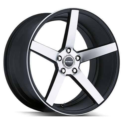 Strada Perfetto 5x100/5x114.3 17x7.5 +35 Gloss Black Machined