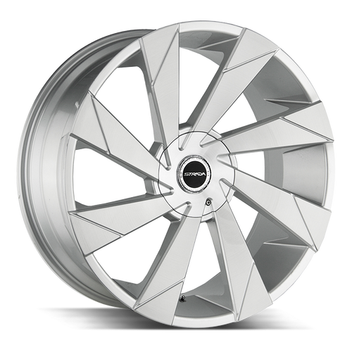 Strada Moto Blank 22x9 +18 Brushed Face Silver