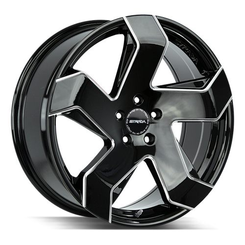 Strada Coltello 5x114.3 20x8.5 +35 Gloss Black Milled Edge