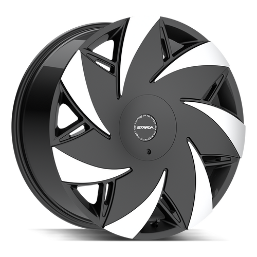 STRADA Turbina 6x135/6x139.7 24x9.5 +24 Gloss Black Machined Tips