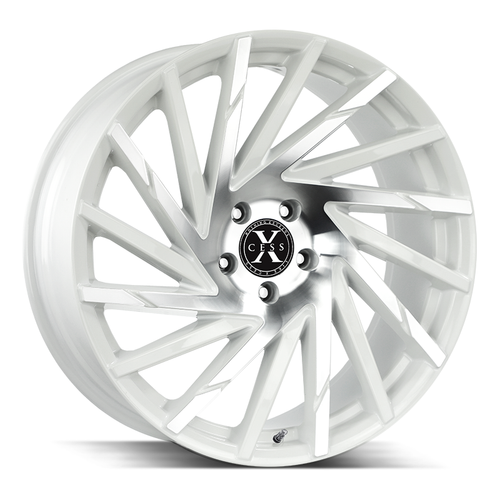 Xcess X02 5x115 22x9 +15 White Machined