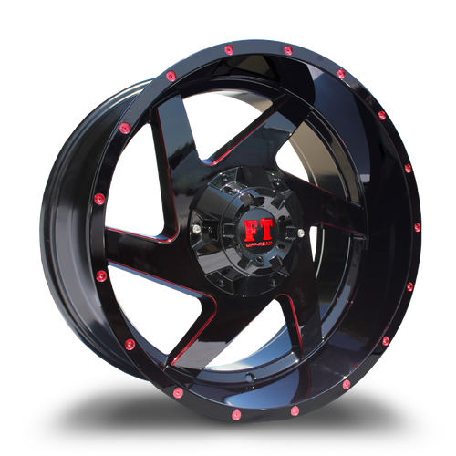 FULL THROTTLE FT6052 5x127/5x139.7 20x10-24 BLACK/RED/MILLED