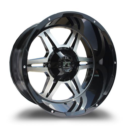 FULL THROTTLE FT3 6x135/6x139.7 20x12-44 BLACK / MACHINED