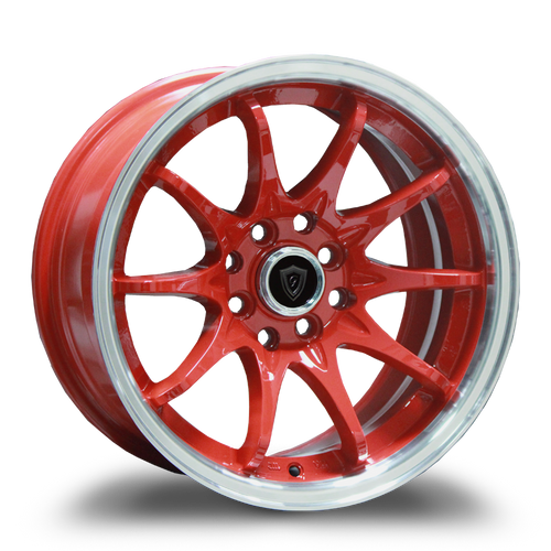 G - LINE ALLOYS G1018 4x100/4x114.3 15x8+20 RED / MACHINED