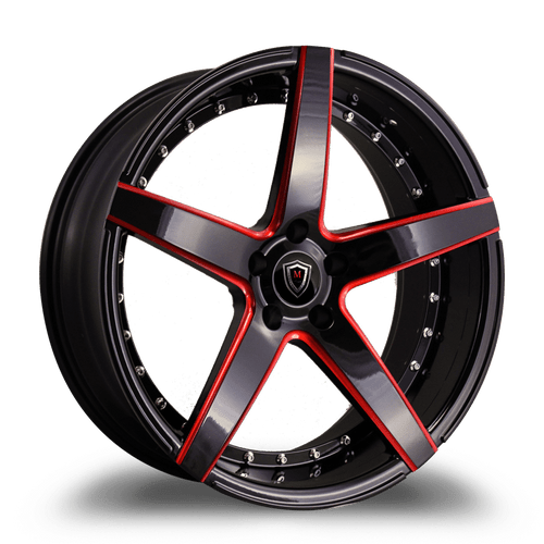 MARQUEE WHEELS M3226 5x112 20x10.5+38 BLACK / RED MILLING