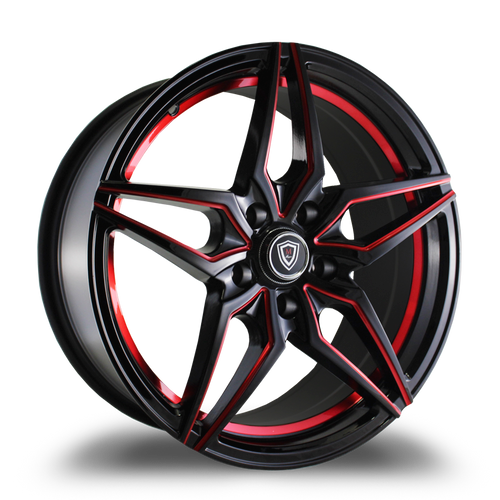 MARQUEE WHEELS M3259 5x112 18x8+33 BLACK / RED MILLING