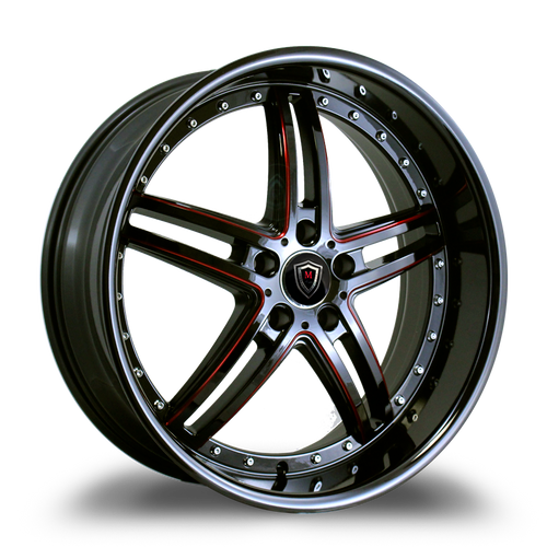 MARQUEE WHEELS M5329 5x114.3 20x10.5+38 BLACK / RED MILLED