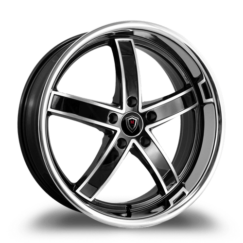 MARQUEE WHEELS M5330A 5x120 20x10.5+40 BLACK / MACHINED/STAINLESS LIP