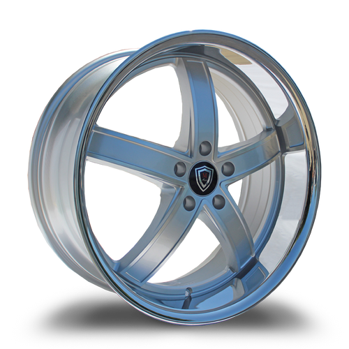 MARQUEE WHEELS M5330A 5x115 22x10.5+20 SILVER /MACHINED/STAINLESS LIP