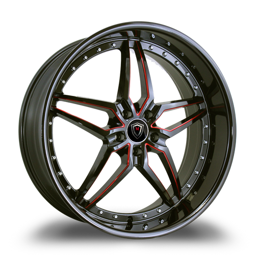 MARQUEE WHEELS M5331 5x120 20x9+25 BLACK -RED