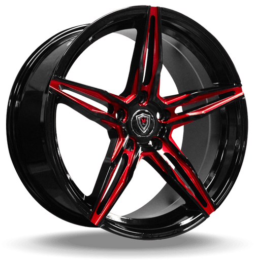 MARQUEE WHEELS M8888 5x114.3 18x8.5+35 BLACK / RED MILLING