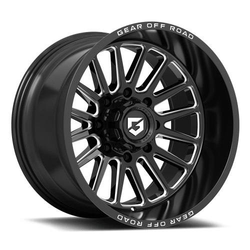 Gear Off Road 764BM 8x180 20X10-19 gloss black w/milled accents & lip logo