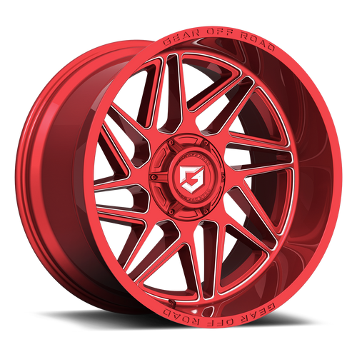 Gear Off Road 761RM 8x170 20X10-19 gloss red w/milled accents & lip logo