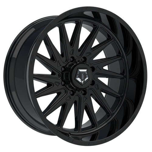 TIS 547B 8x170 24X14-76 gloss black with milled & painted lip logo