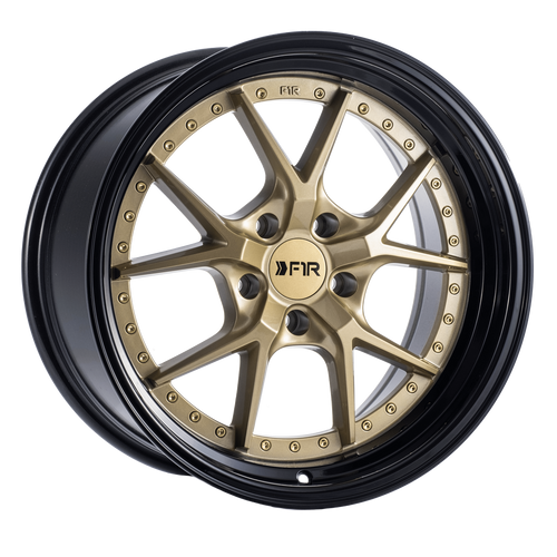 F1R F105 5X114.3 18x9.5 +25 Gold/Black Lip